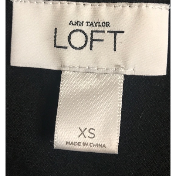 LOFT ANN TAYLOR BLACK XS TOP - Picture 3 of 4